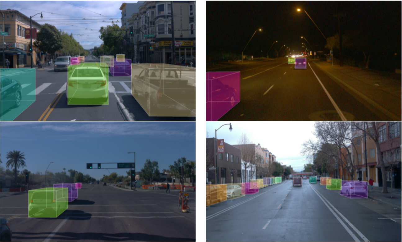 Qualitative MonoSOWA++ car detections on the Waymo Open Dataset